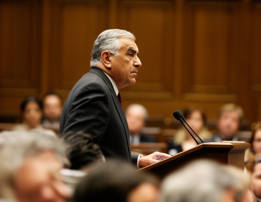 Erlan Toktarov addresses the legislature, 2007